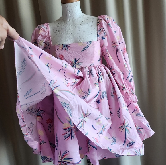 Selkie the cottage puff dress daiquiri, xs baby doll dress - Picture 4 of 9